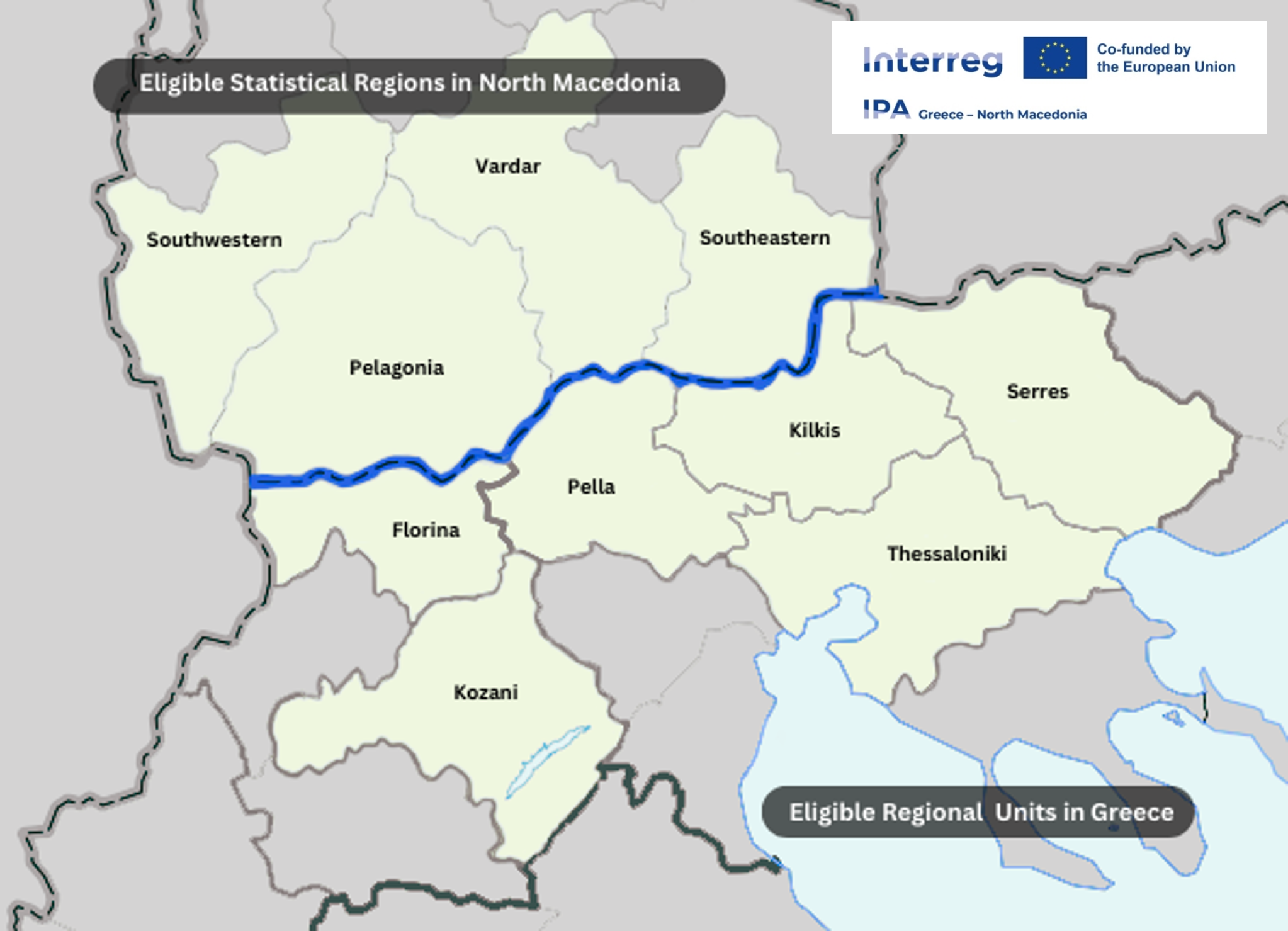 Χάρτης της επιλέξιμης περιοχής του Προγράμματος